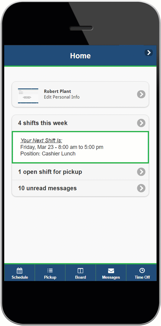 ShiftNote Employee Scheduling Software Mobile View GIF